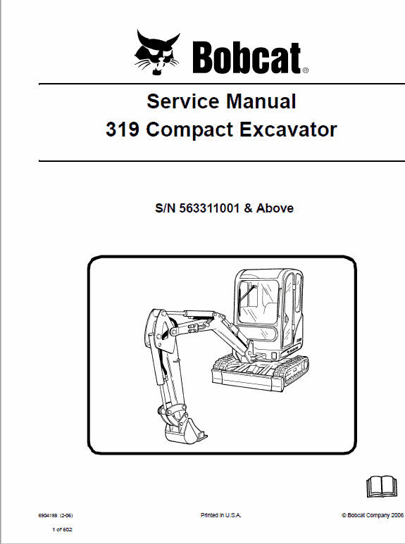 Bobcat 319 Compact Excavator Service Manual