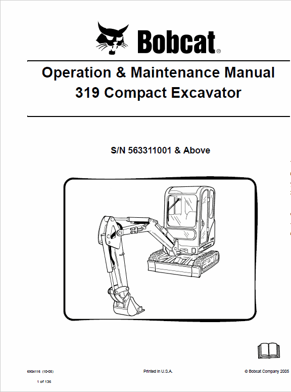 Bobcat 319 Compact Excavator Service Manual