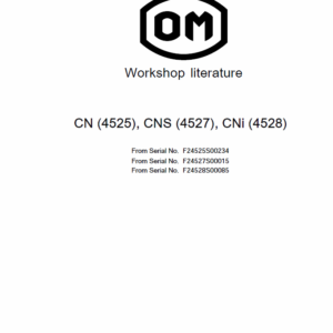 OM Pimespo TN Type 4526, CN Type 4525, CNS Type 4527 and CNI Type 4528 Workshop Manual