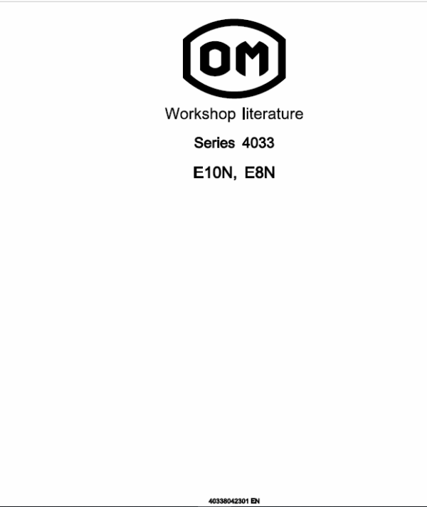 OM Pimespo E10N and E8N Series 4033 Workshop Repair Manual