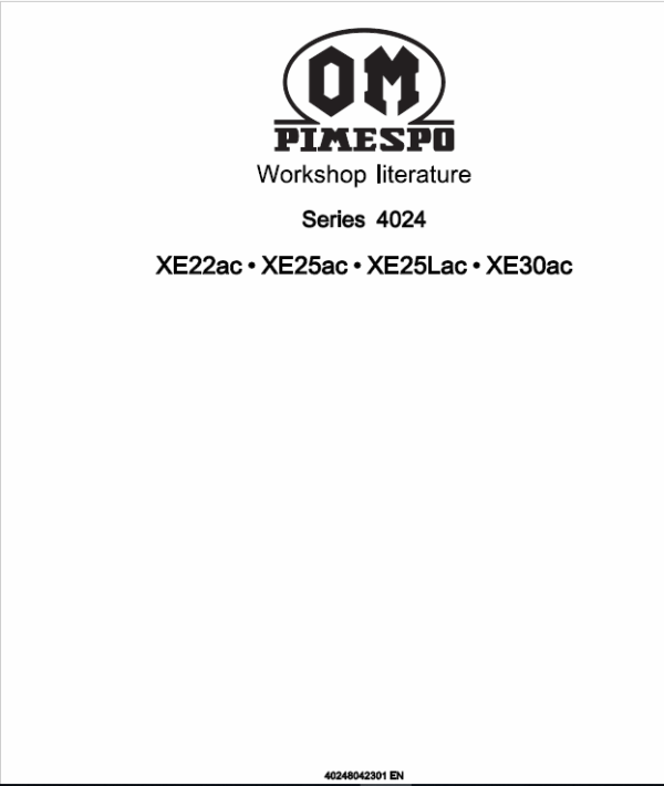 OM Pimespo XE22ac, XE25ac, XE25Lac, XE30ac Forklift Workshop Manual