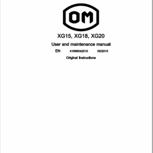 OM Pimespo XG15, XG18 and XG20 Forklift Repair Workshop Manual