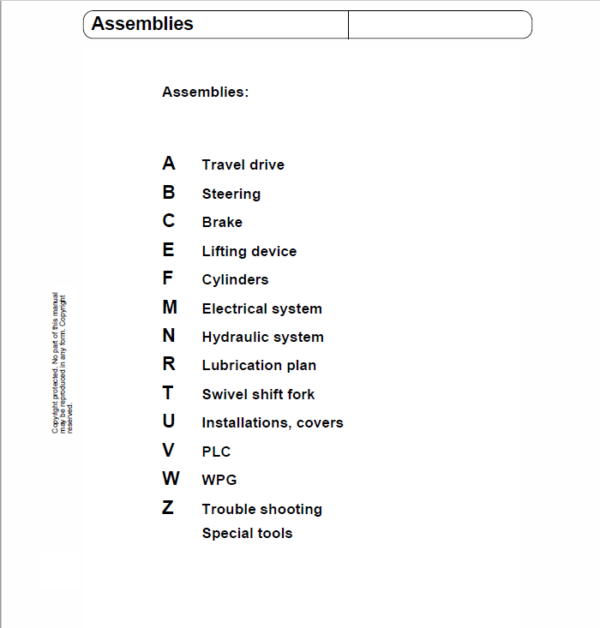 OM Pimespo ETL13 Forklift Workshop Manual