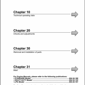 OM Pimespo XD25 and XD30 Forklift Workshop Manual