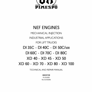 OM Pimespo XD40, XD45 and XD50 Forklift Workshop Manual