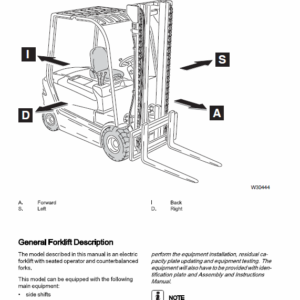 OM Pimespo XE22ac, XE25ac, XE25Lac, XE30ac Forklift Workshop Manual