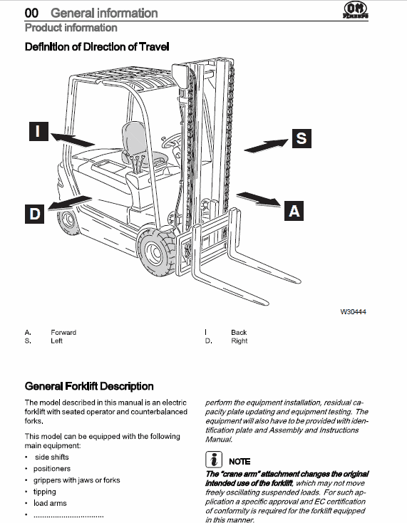 OM Pimespo XE22ac, XE25ac, XE25Lac, XE30ac Forklift Workshop Manual