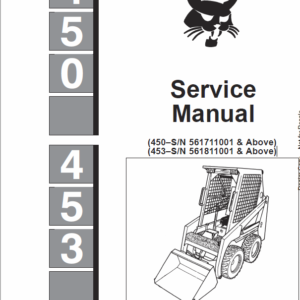 Bobcat 450 and 453 Skid-Steer Loader Service Manual