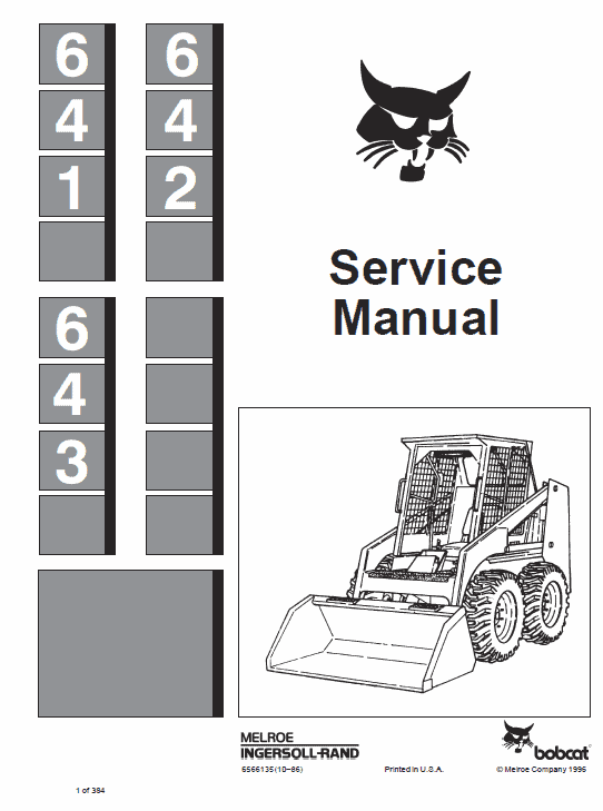 Bobcat 641, 642 and 643 Skid-Steer Loader Service Manual