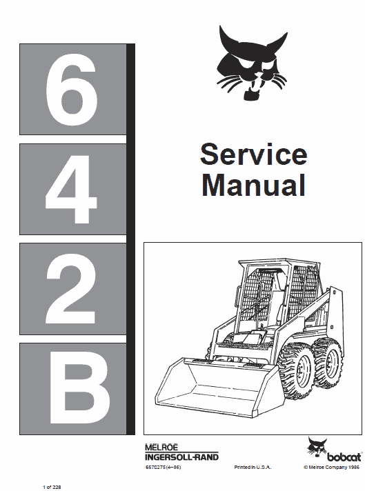 Bobcat 642B Skid-Steer Loader Service Manual