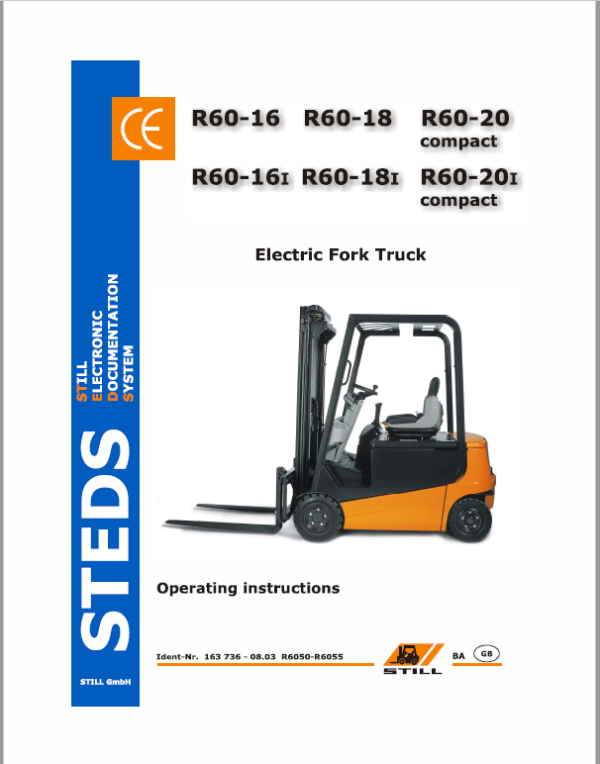 Still Electric Fork Truck R60-16 R60-18 R60-20 Workshop Repair Manual