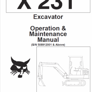 Bobcat X231 Excavator Service Manual