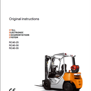 Still Diesel LPG Forklift Trucks RC40: RC40-25, RC40-30, RC40-35 Workshop Manual