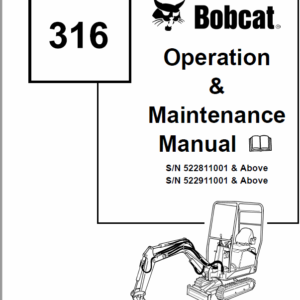 Bobcat 316 Excavator Service Manual