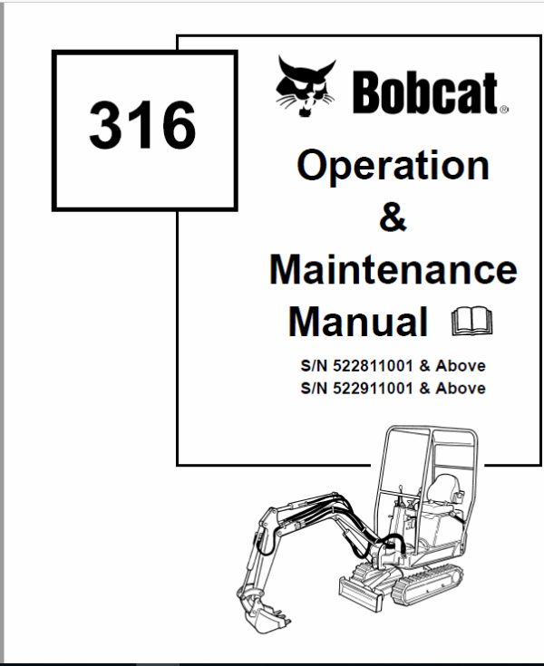 Bobcat 316 Excavator Service Manual