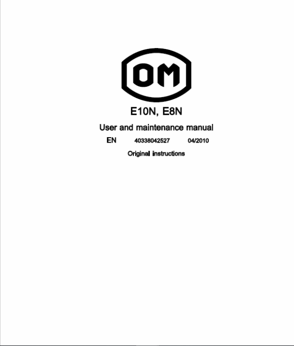 OM Pimespo E10N and E8N Series 4033 Workshop Repair Manual