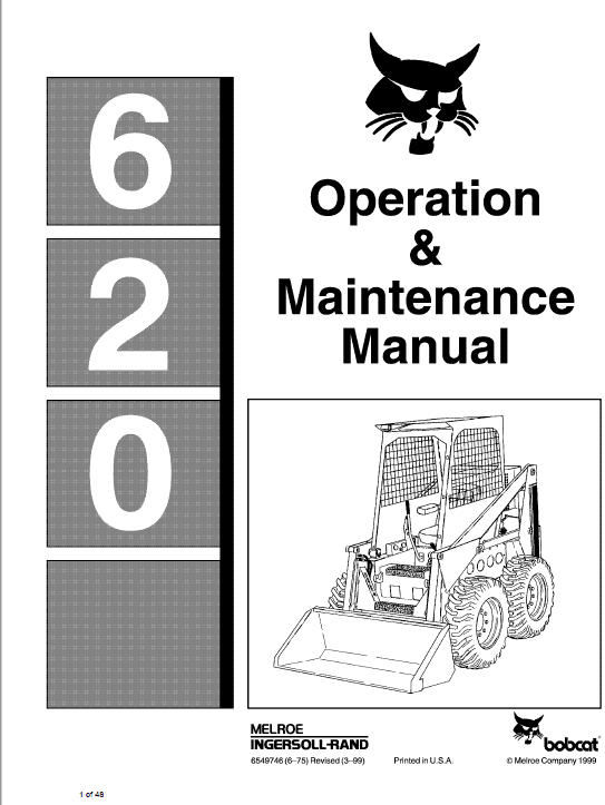 Bobcat 620 Skid-Steer Loader Service Manual