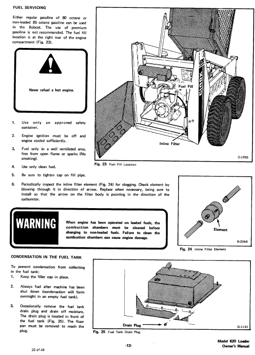 Bobcat 620 Skid-Steer Loader Service Manual