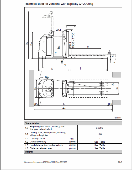 OM PIMESPO XLOGO1 and XLOGO2 Series 4539 – 4549 Order Picker Workshop Repair Manual