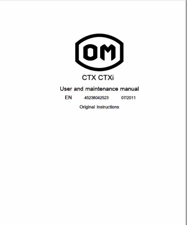 OM Pimespo TSX, CTX and CTXi Pallet Stacker Workshop Repair Manual