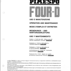 OM PIMESPO Four D Series X049 Workshop Repair Manual