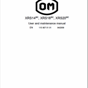 OM Pimespo XRS14ac, XRS16ac, XRS20ac Electric Reach Trucks Workshop Repair Manual