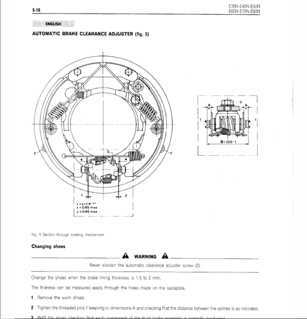 OM Pimespo E35N-E40N-E50N-E60N-E70N-E80N Forklift Repair Manual