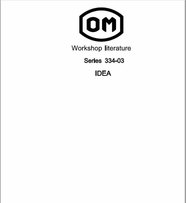 OM PIMESPO IDEA Series 334-03 Workshop Repair Manual