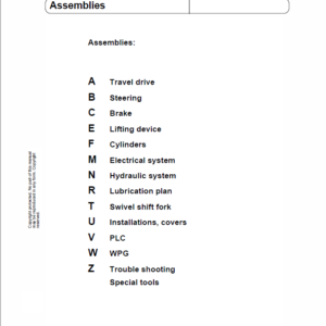 OM Pimespo ETL13 Forklift Workshop Manual