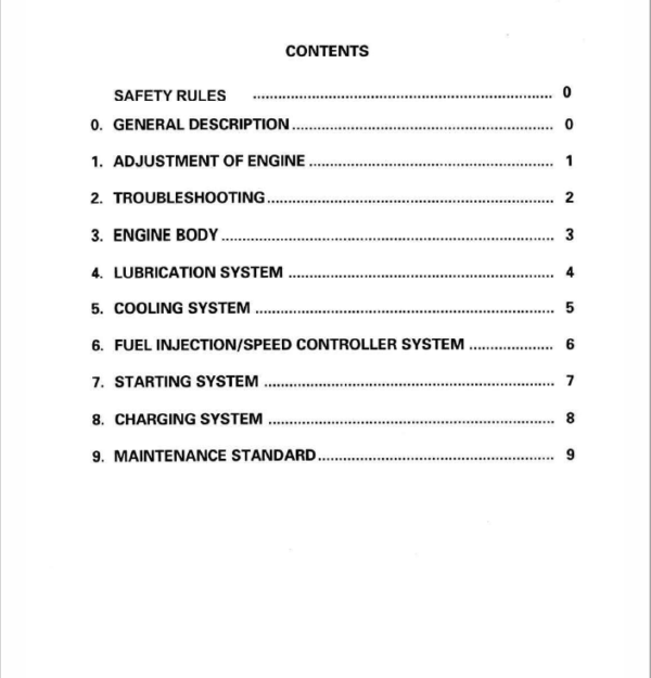 OM Pimespo 4D98E Diesel Engine For Forklift Trucks Shop Manual