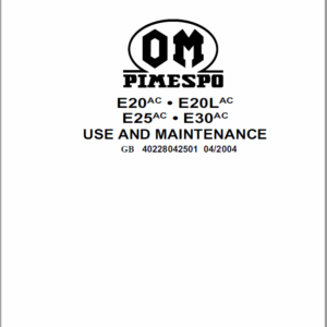 OM Pimespo E20ac, E20Lac, E25ac, E30ac Series 4022 and 4023 Workshop Manual