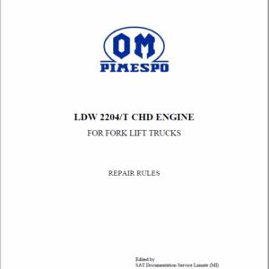 OM Pimespo LDW 2204/T CHD Engine For Forklift Trucks Shop Manual