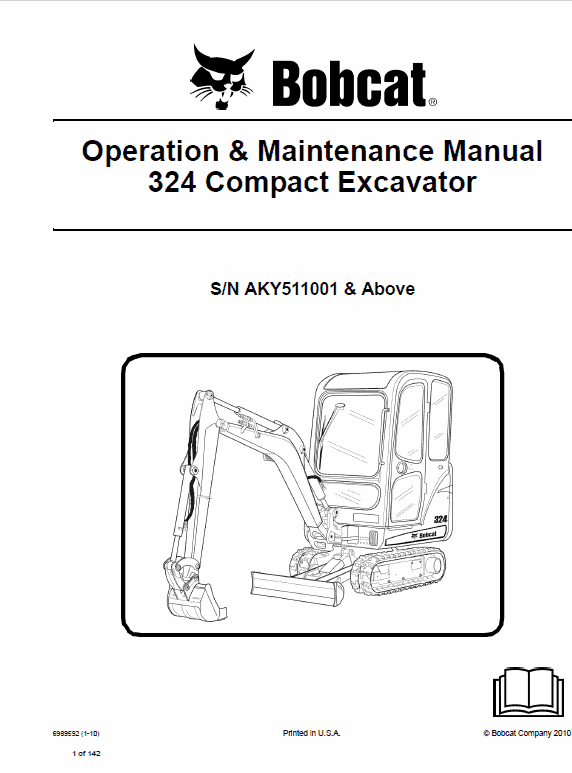 Bobcat 324 Compact Excavator Service Manual