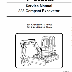 Bobcat 335 Compact Excavator Service Manual