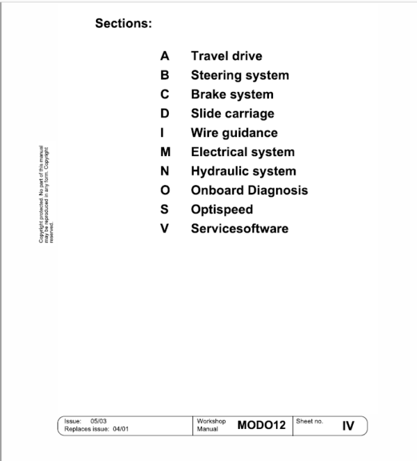 OM PIMESPO Modo 12 Order Picker Workshop Repair Manual