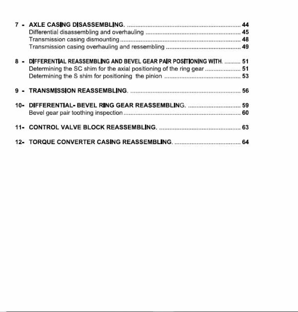 Om Pimespo Transmission TXL 30/S Workshop Manual