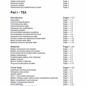 OM Pimespo TSX, CTX and CTXi Pallet Stacker Workshop Repair Manual