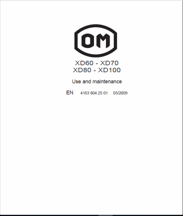 OM Pimespo XD100, XD60, XD70, XD80 Forklift Workshop Manual