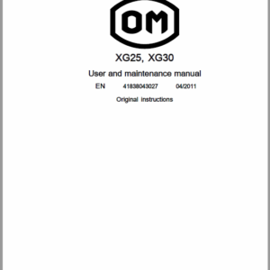 OM Pimespo XG25 and XG30 Forklift Repair Workshop Manual