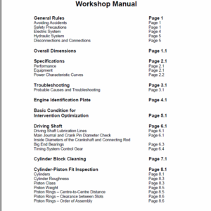 OM Pimespo LDW 2204/T CHD Engine For Forklift Trucks Shop Manual