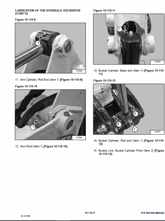 Bobcat 418 Compact Excavator Service Manual