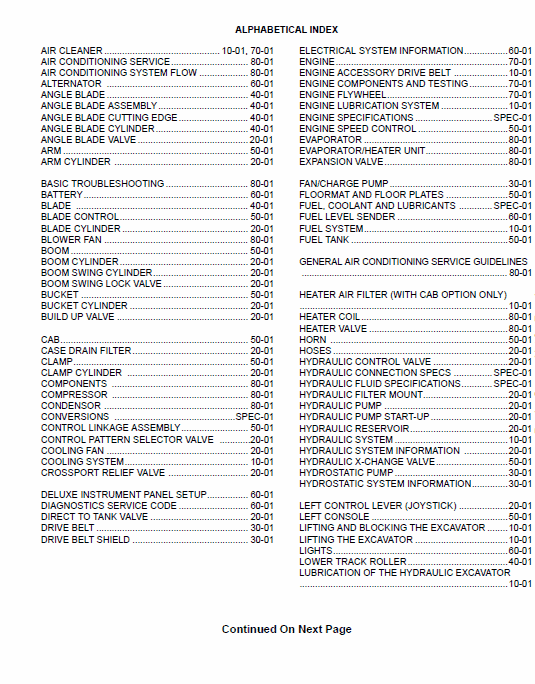 Bobcat 430 Compact Excavator Service Manual