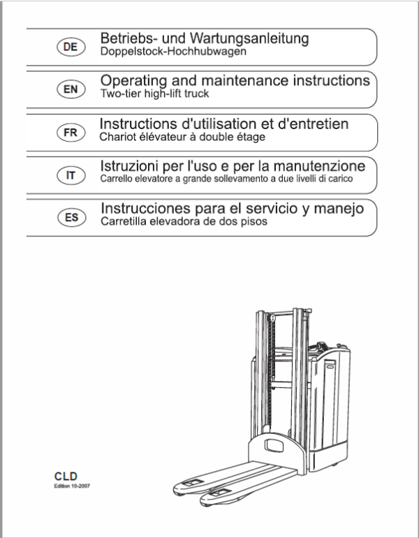 OM PIMESPO TLR, CLD and CLR Pallet Stacker Workshop Repair Manual