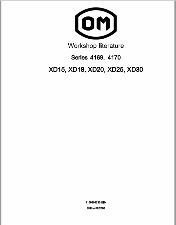 OM Pimespo XD15, XD18 and XD20 Forklift Repair Workshop Manual