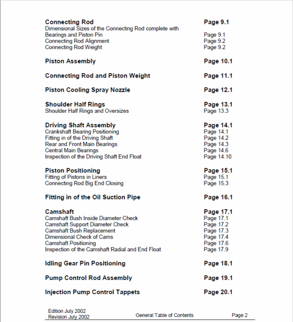 OM Pimespo LDW 2204/T CHD Engine For Forklift Trucks Shop Manual