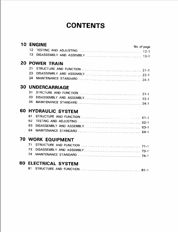 Bobcat 116 Excavator Service Manual