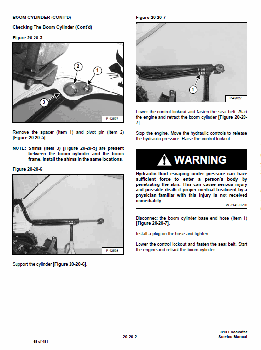 Bobcat 316 Excavator Service Manual