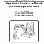 Bobcat 425 and 428 Compact Excavator Service Manual