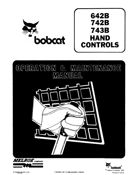 Bobcat 642B Skid-Steer Loader Service Manual