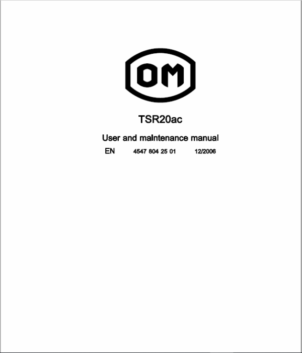 OM Pimespo TSR20, TSR30, TSR31, CSR Workshop Repair Manual